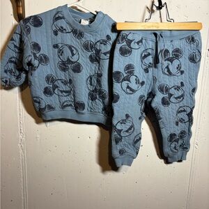 H&M Blue Mickey Mouse Sweatshirt and Pants Set